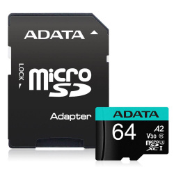 Micro Secure Digital Premier A2  ADATA UHS-I 64GB